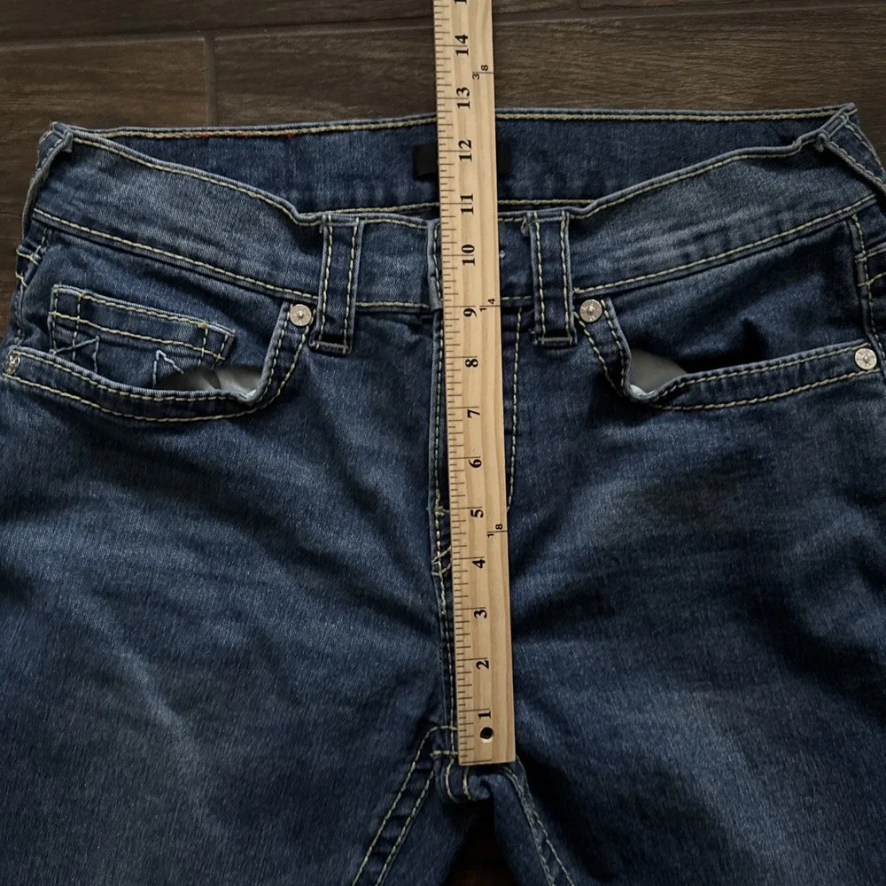 True Religion Rocco Relaxed Skinny Jeans Men 32x31 Dark Wash Blue Denim Stretch